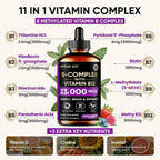 Venture Pal Vitamin B Complex Liquid Drops, B12 Metilcobalamina | B9 Fólico | B1,B2,B3,B5,B6,B7 - Vitamina C, Colina, Inositol, Apoyo Inmunológico y Metabolismo Energético, Cerebro y Corazón