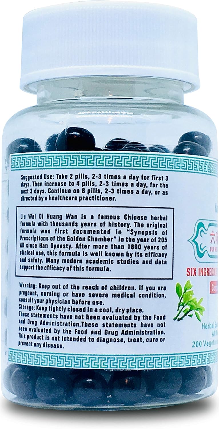 Kangyacare Liu Wei Di Huang Wan - Fórmula de Seis Ingredientes de Rehmannia - 400 Comprimidos (2 Envases)