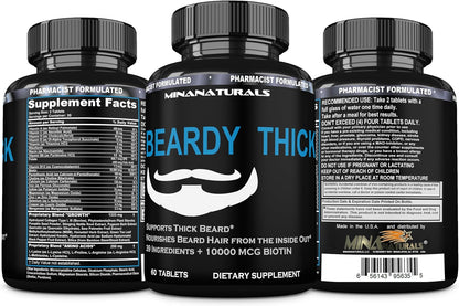 BEARDY Suplemento para Barba con Biotina – Keratina y colágeno hidrolizado: proteínas estructurales que forman – Image 9