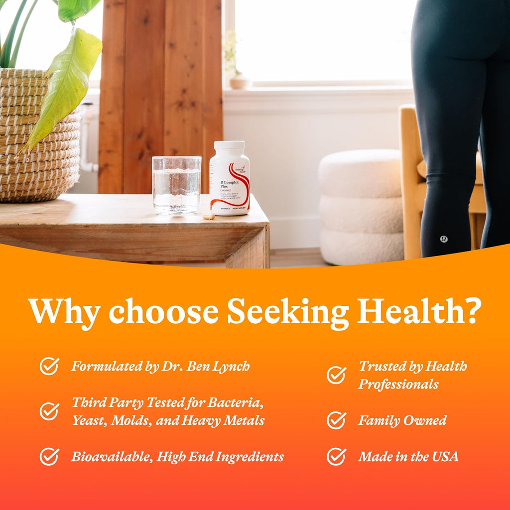 Seeking Health B Complex Plus - Complejo de Vitaminas B con Colina y Riboflavina - 100 Cápsulas