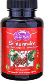 Dragon Herbs - Schizandra Cápsulas - 100 Cápsulas, 500 mg Cada una