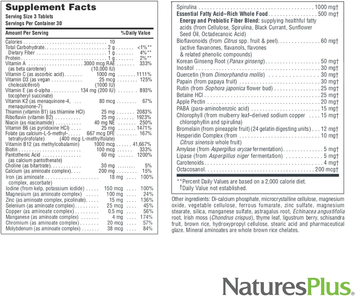 NaturesPlus Source of Life - 90 Tablets - Multivitamin and Mineral with Whole Food Concentrates - Gluten-Free, Vegetarian