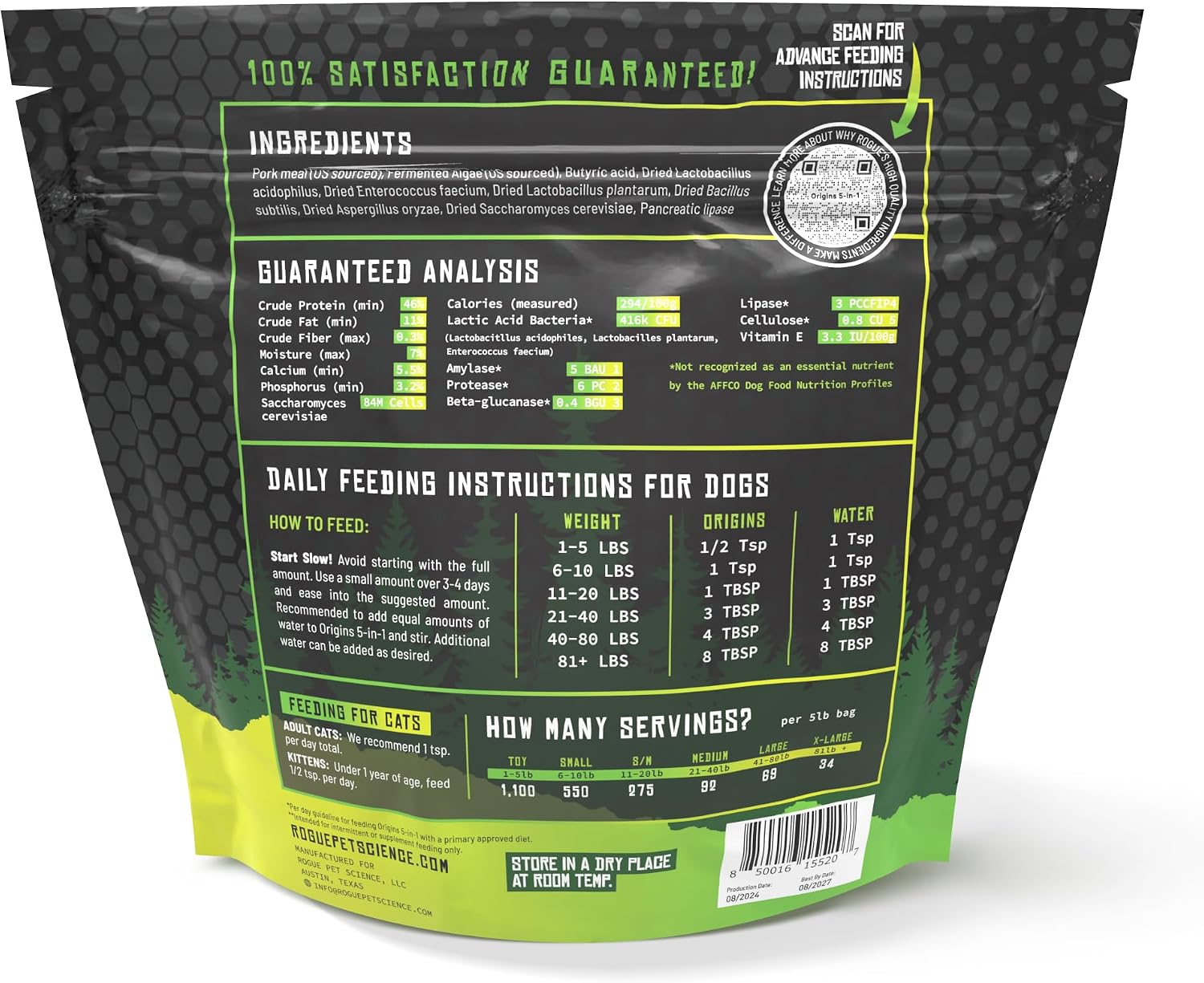 Orígenes 5-en-1 Suplemento para Perros - Topper en Polvo con Proteína de Cerdo - 2.27 kg
