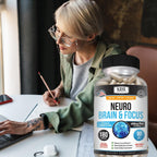 Kaya Naturals Neuro Brain - Suplemento Nootrópico para Memoria y Concentración (180 Cápsulas)