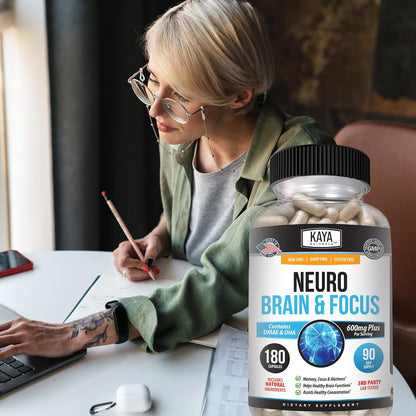 Kaya Naturals Neuro Brain - Suplemento Nootrópico para Memoria y Concentración (180 Cápsulas) – Image 9