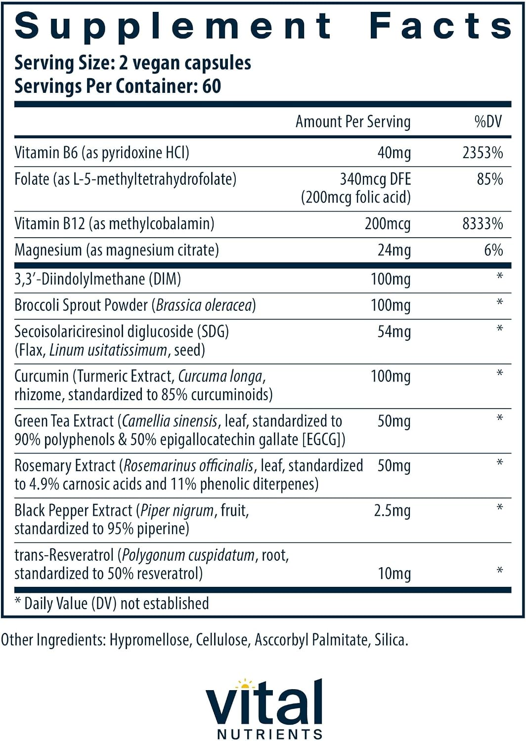 Vital Nutrients Hormone Balance - DIM con Lignanos de Lino | 120 Cápsulas