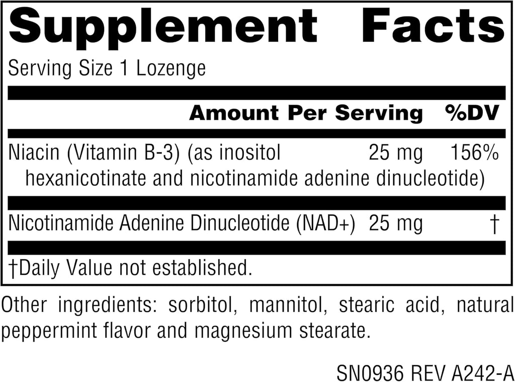 Source Naturals NAD+ Coenzimado B-3, 25 mg – 30 Pastillas Sublinguales