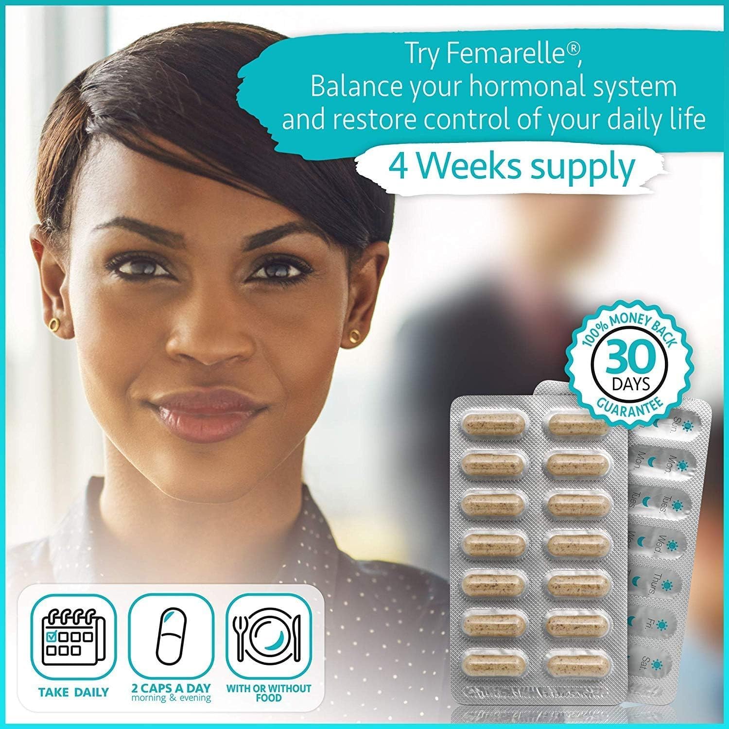 Femarelle Rejuvenate – Complemento para perimenopausia con DT56a y linaza – 56 cápsulas