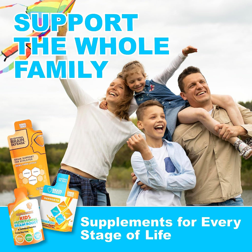Brain Assist - Suplemento para el cerebro con curcumina, uridina y omega-3, sabor naranja