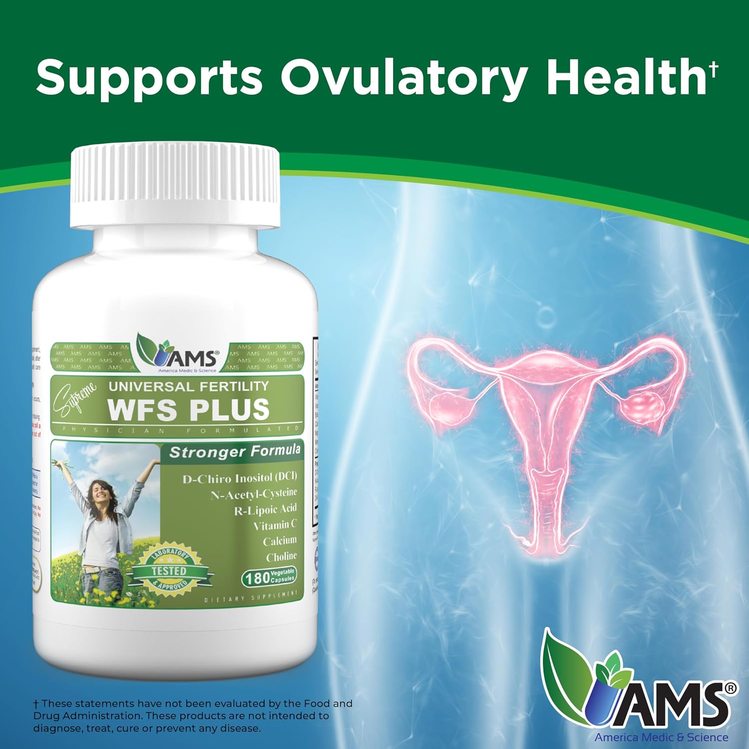 WFS Plus Fertility Suplemento de Fertilidad para Mujeres (180 Cápsulas)