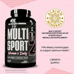 NutraBio MultiSport para Mujeres - Multivitamínico Completo con 33 Vitaminas y Minerales
