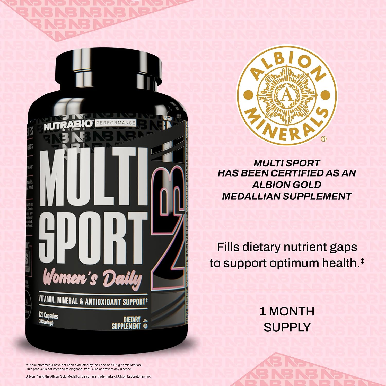 NutraBio MultiSport para Mujeres - Multivitamínico Completo con 33 Vitaminas y Minerales