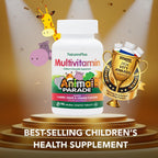 NaturesPlus Animal Parade Multivitamínico Masticable para Niños - 90 Comprimidos con Forma de Animales - Sabores Naturales
