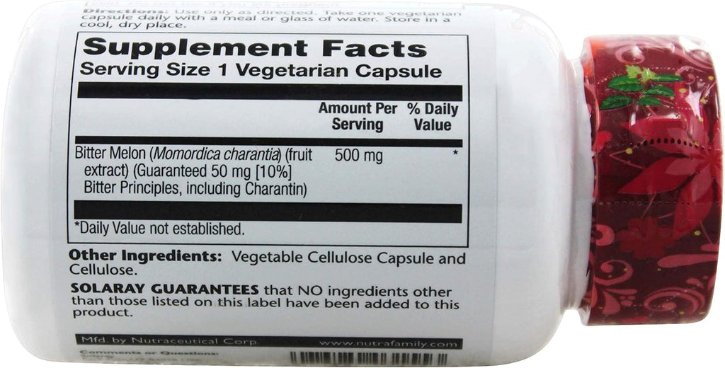 Solaray - Guaranteed Potency Bitter Melon Extract 500 mg, 30 Cápsulas