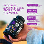 Mind Fuse Nootropic Memory Booster - Cápsulas de Lion's Mane con Omega-3, Ashwagandha y L-Theanine para el Enfoque y la Memoria - Sin Gluten 60 Cápsulas