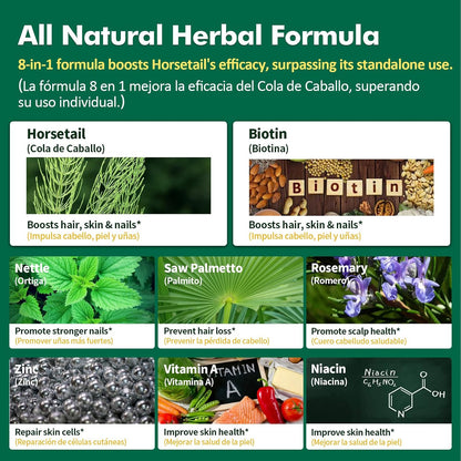 Herbmood Gotas de Cola de Caballo, Biotina y – La biotina contribuye al metabolismo energético normal. – Image 4
