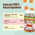 Licks Skin & Allergy - Gomitas para Perros con Omega-3, Turmeric, Inositol y Vitamina C - Sabor a Pollo - 90 unidades