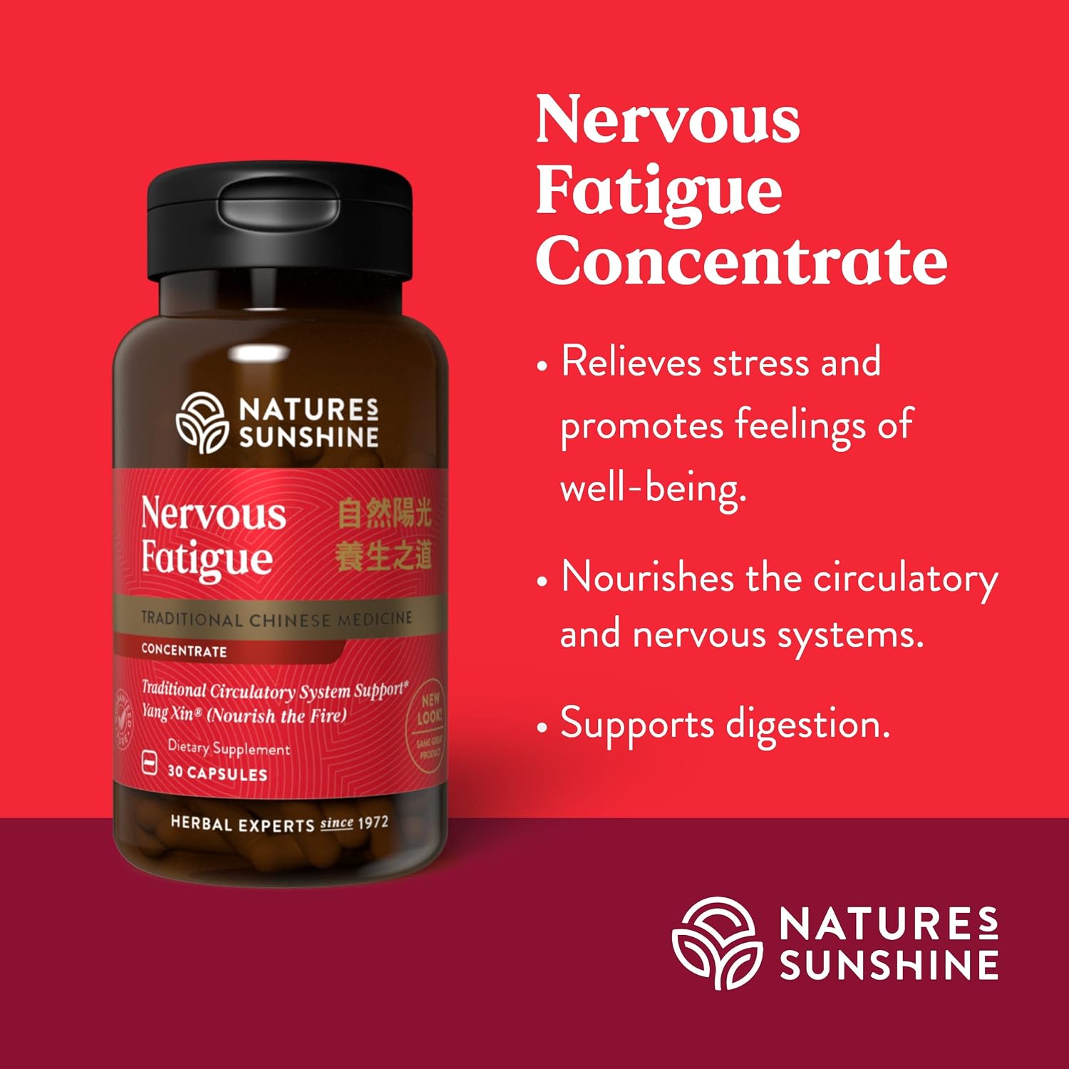Nature's Sunshine Nervous Fatigue Concentrado TCM - 30 Cápsulas