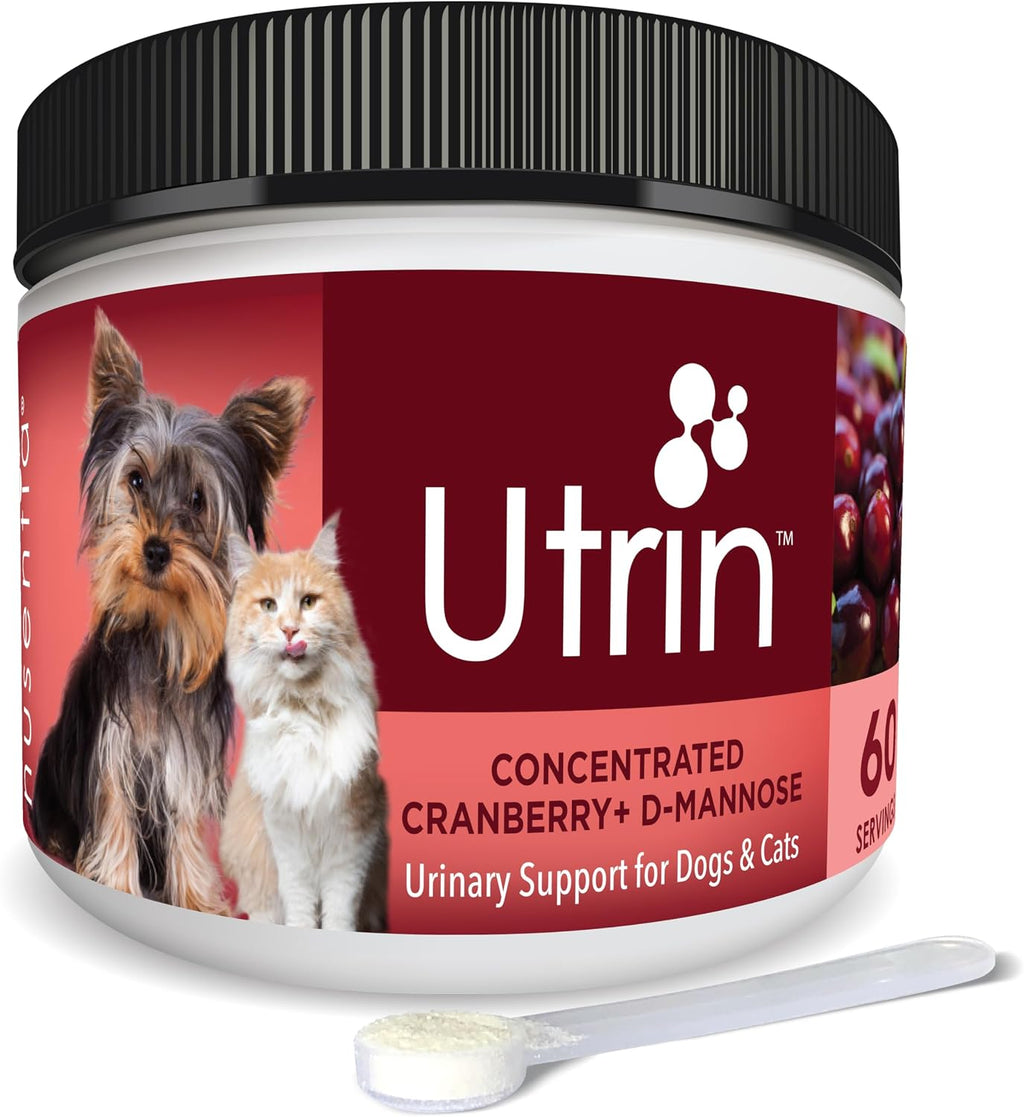 NUSENTIA UTRIN – Soporte Urinario para Perros y Gatos – Arándano y D-Mannosa – Salud de la Vejiga e Incontinencia, 60 Dosis