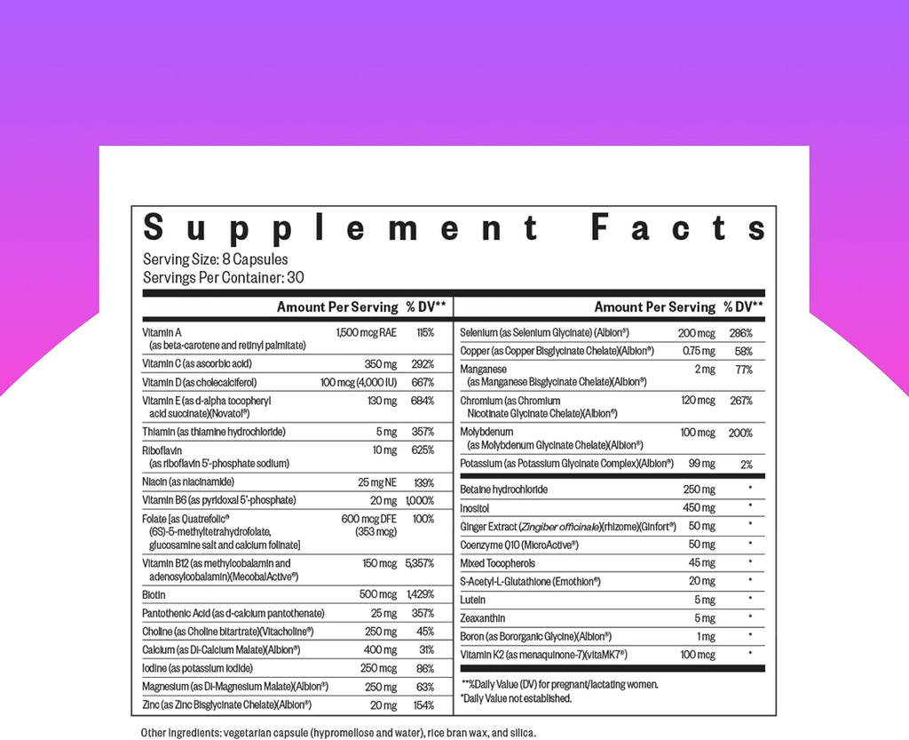 Seeking Health Optimal Prenatal - Prenatal Supplement with Methylfolate and Choline - 240 Capsules