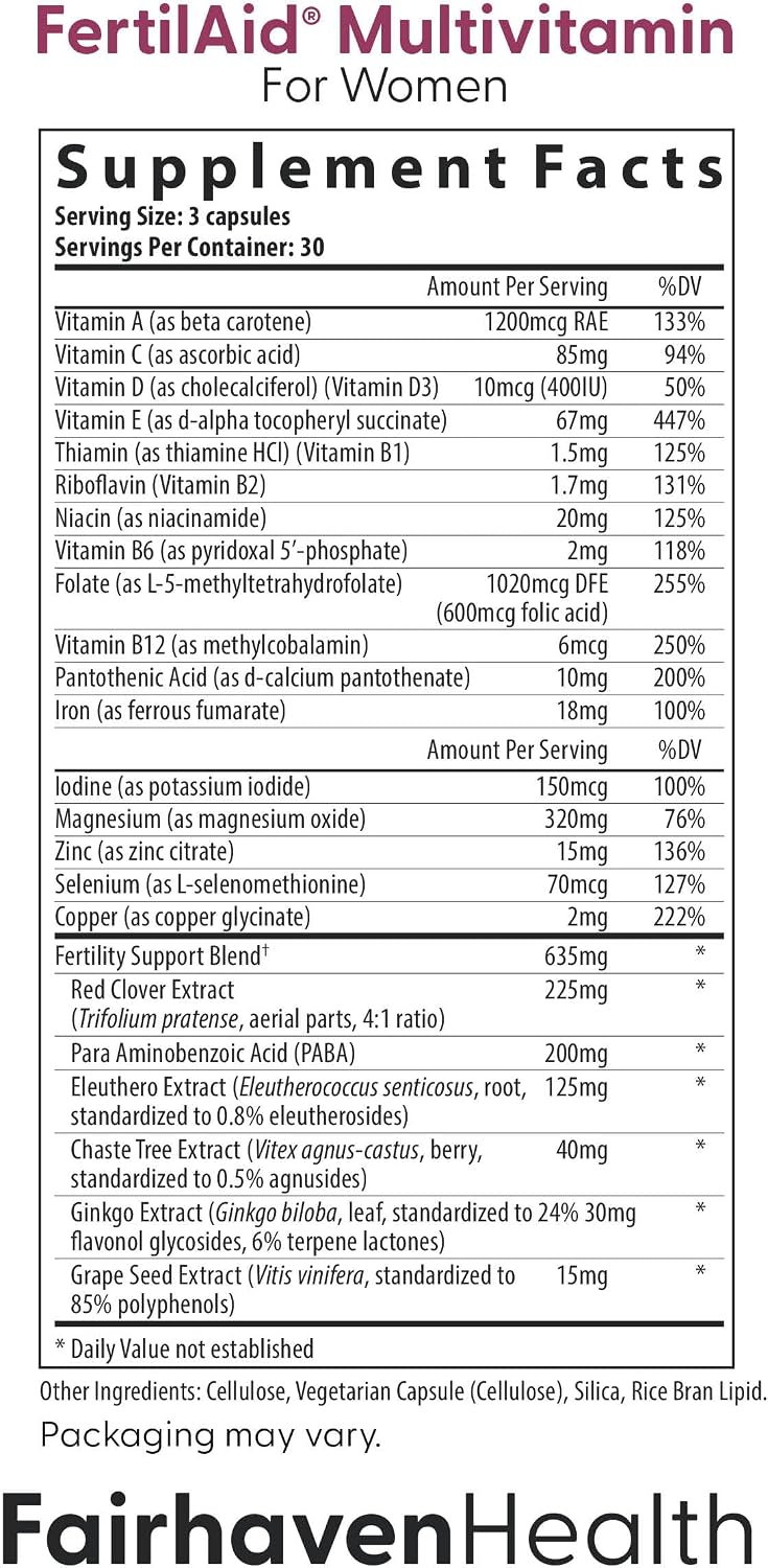 FertilAid para Mujeres y Ovaboost Combo - Suplemento de Fertilidad Femenina