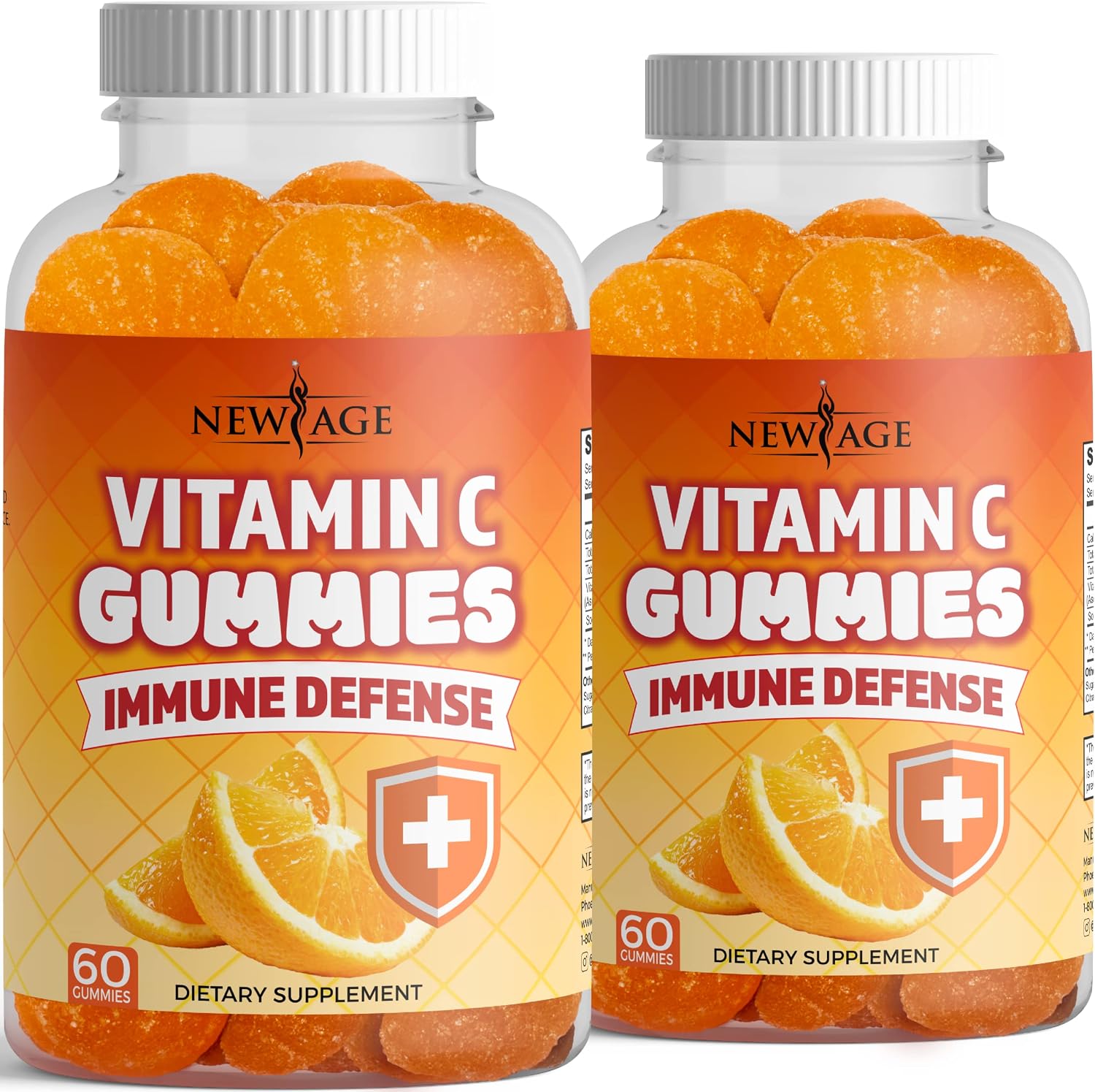 NEW AGE Vitamin C Gummies - Naranja - 60 Gomitas - Sin Gluten - Vegetariano