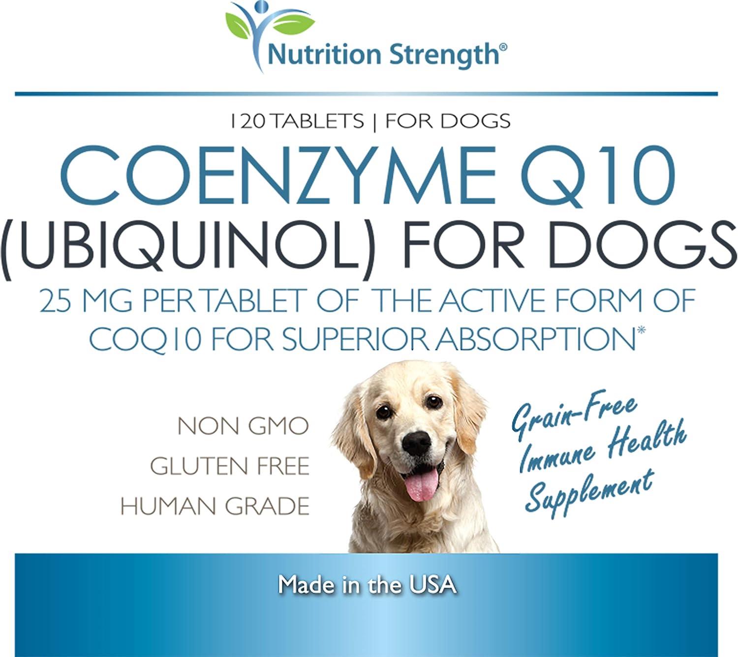 Nutrition Strength Coenzima Q10 para Perros - Ubiquinol, 120 Comprimidos Masticables