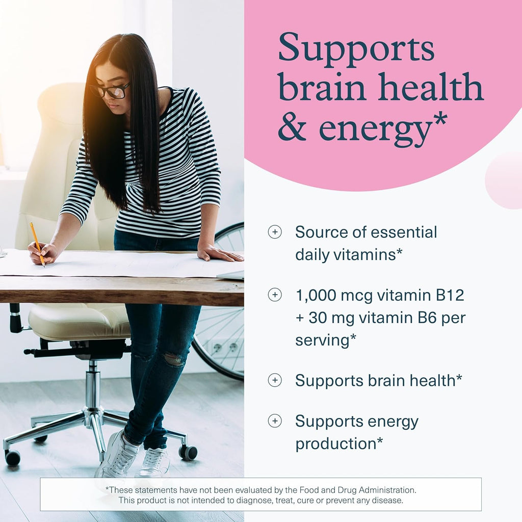 Youtheory B12B6 - Vitamina B12 y B6 - Apoya el Estado de Ánimo, Sistema Nervioso y Metabolismo - Sin Lácteos, Soja ni Gluten - 60 Cápsulas