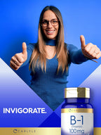 Carlyle Vitamina B1 100mg - 300 Comprimidos (Tiamina HCl) para Mujer y Hombre