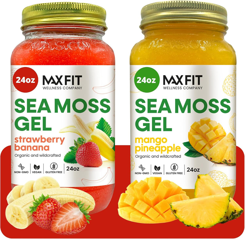 Sea Moss Gel Organic Raw Wildcrafted Gold Sea Moss Gel from Saint Lucia | 92 Vitamins and Minerals | Pure Raw Non-GMO | Vegan Superfood