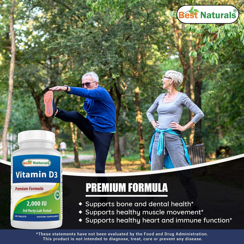 Best Naturals Vitamina D3 2000 UI - 100 Comprimidos
