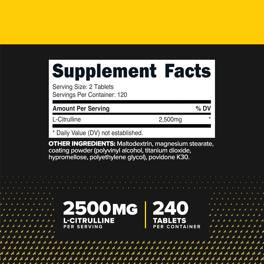 Primaforce L-Citrulline 2500mg, 240 Comprimidos, 120 Dosis