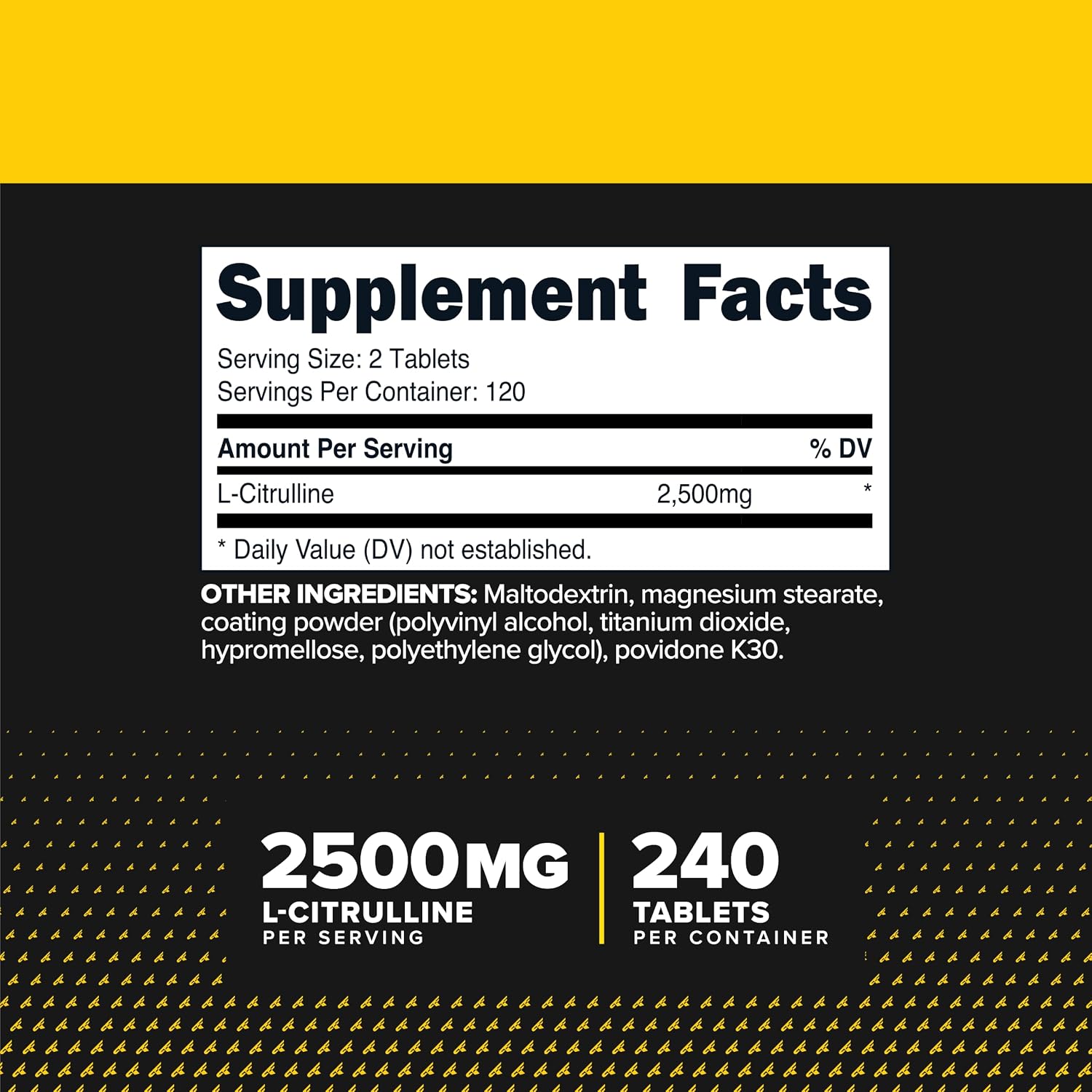 Primaforce L-Citrulline 2500mg, 240 Comprimidos, 120 Dosis
