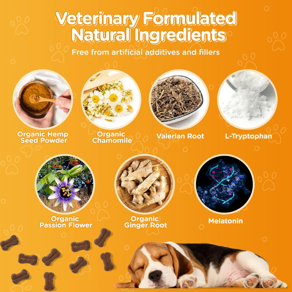 Dog Calming Chews 100 Unidades – Golosinas Calmantes para Perros con Ingredientes Naturales, Sabor Pollo