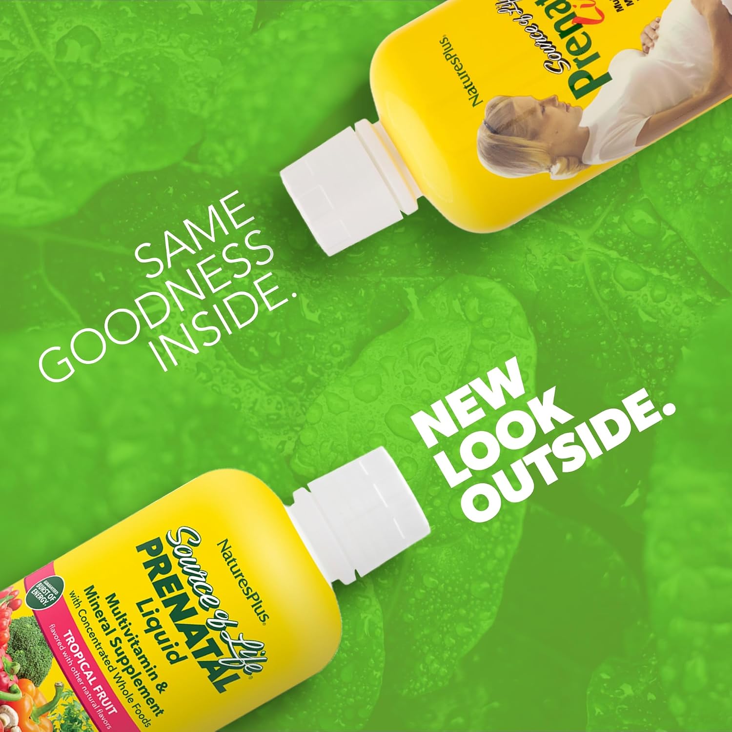 NaturesPlus Source of Life Prenatal Liquid - Sabor Tropical - 30 fl oz - Multivitamínico y Mineral con Hierro