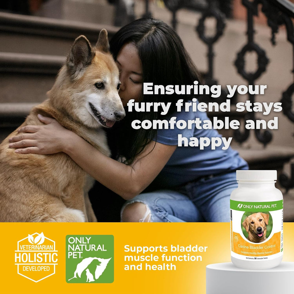Only Natural Pet Canine Bladder Control - Suplemento para el control de la vejiga en perros - 90 comprimidos masticables (sabor a pavo natural)