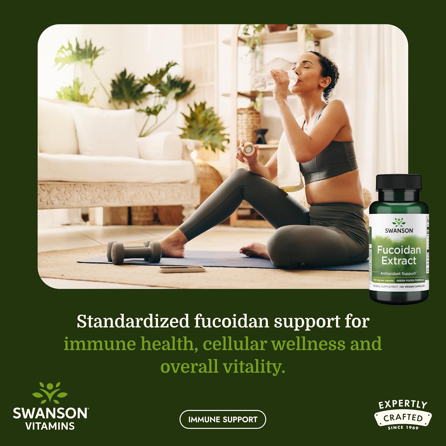Extracto de Fucoidan de Alga Parda, 500 mg, 60 Cápsulas Veganas