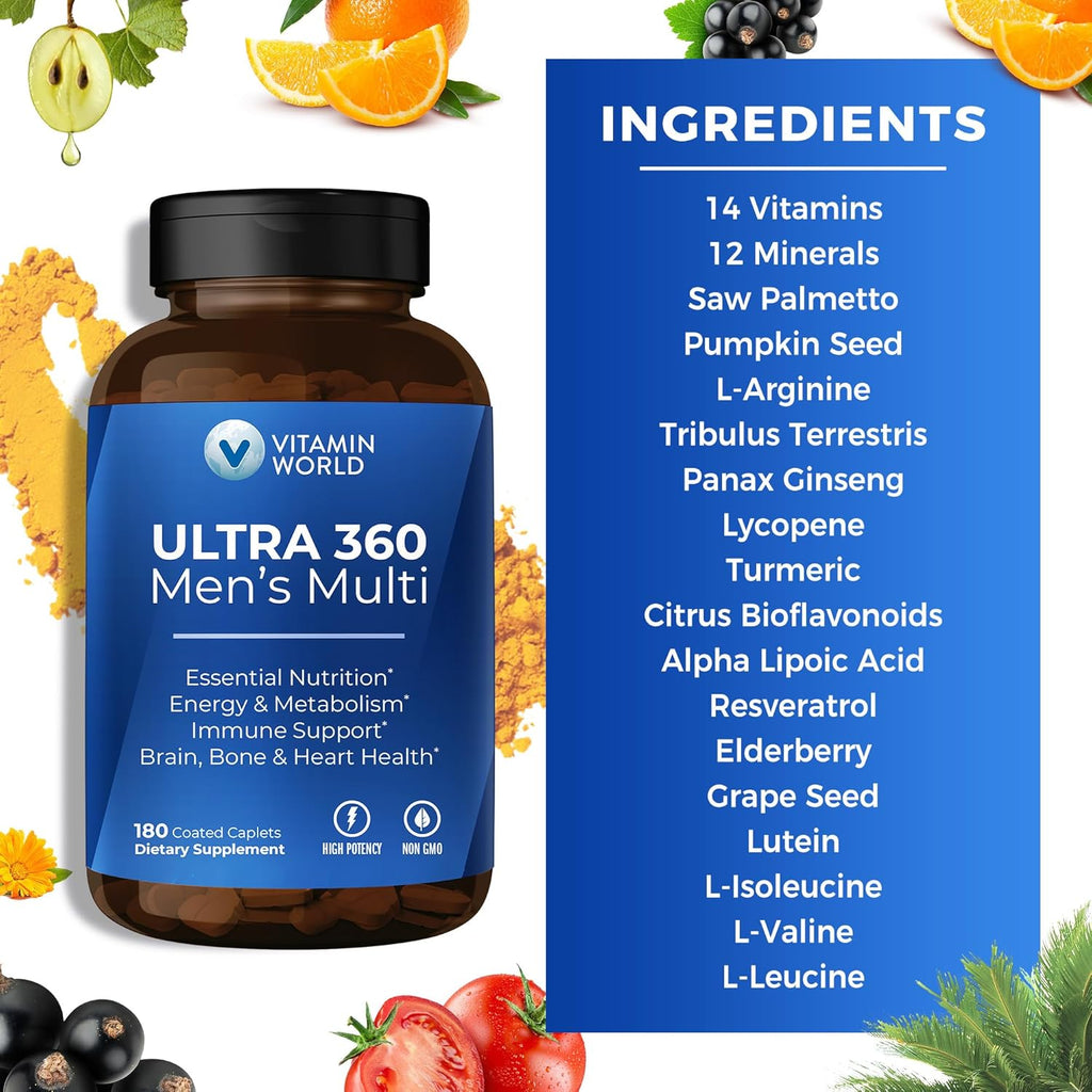 Vitamin World Ultra 360 Multivitamínico para Hombres - 180 Comprimidos