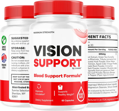 (5 Pack) Vision Support - Suplemento para la Visión, 300 Cápsulas (5 Meses)