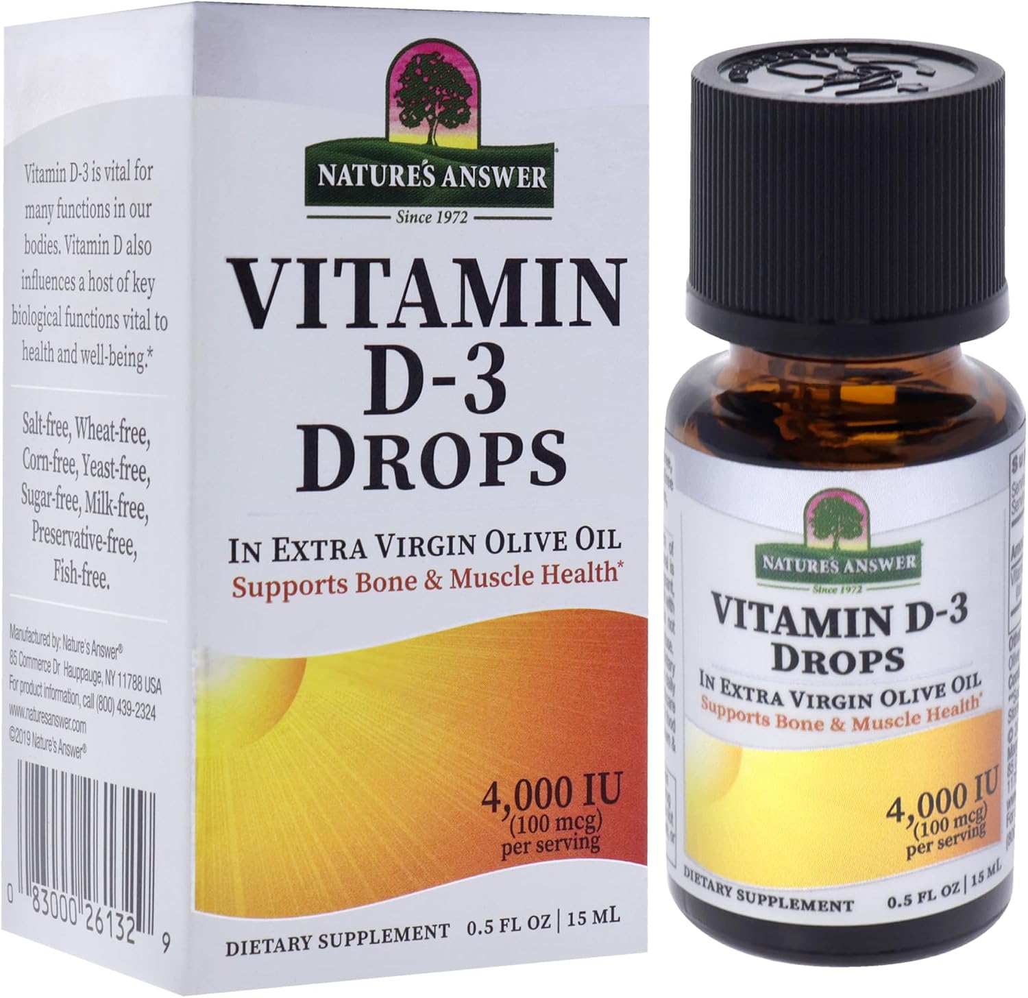 Nature's Answer Platinum Vitamina D3 4000 IU, 15 ml - Gotas Líquidas