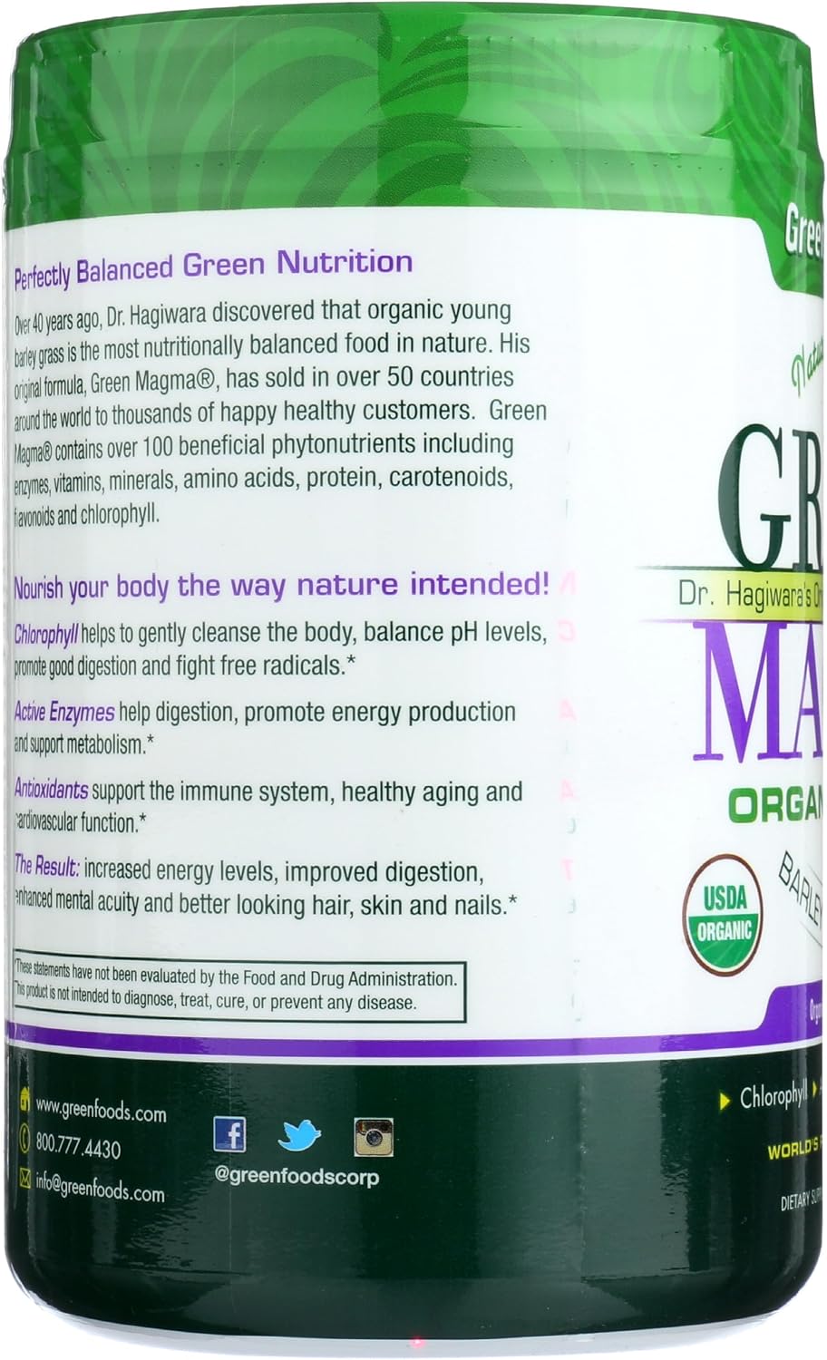 Green Foods Organic Green Magma Tamaño Económico, 10.6 OZ