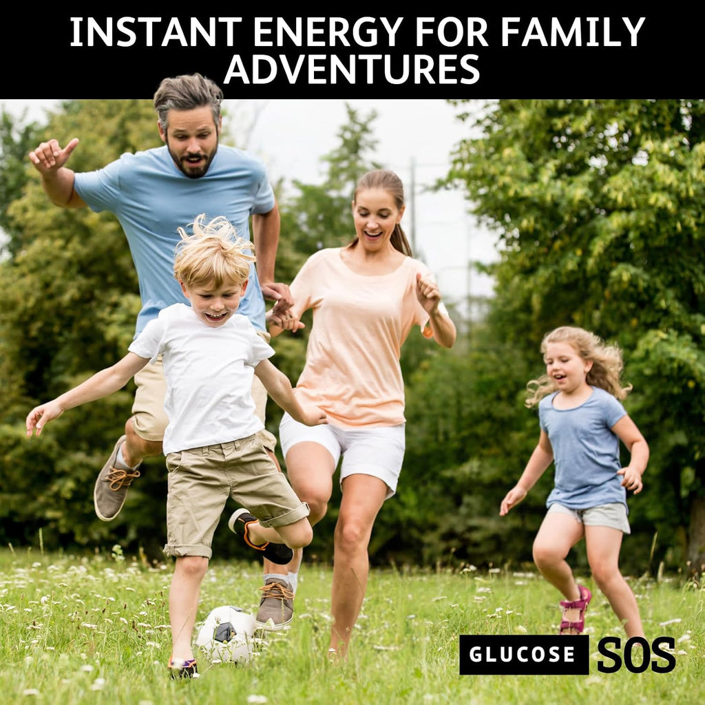 Glucose SOS Polvo de Glucosa en Sobres con Dextrosa Natural, Absorción Rápida que se Disuelve Instantáneamente en la Boca sin Agua, Manzana Verde, 12 unidades