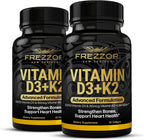 FREZZOR Vitamina D3 y K2, 2000 UI y 80 mcg MK-7, 120 Softgels