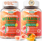 Liposomal Vitamin C 1000mg Gummies - Gomitas de Vitamina C Liposomal con Saúco, Zinc y Hierro, Sin Azúcar, 60 unidades