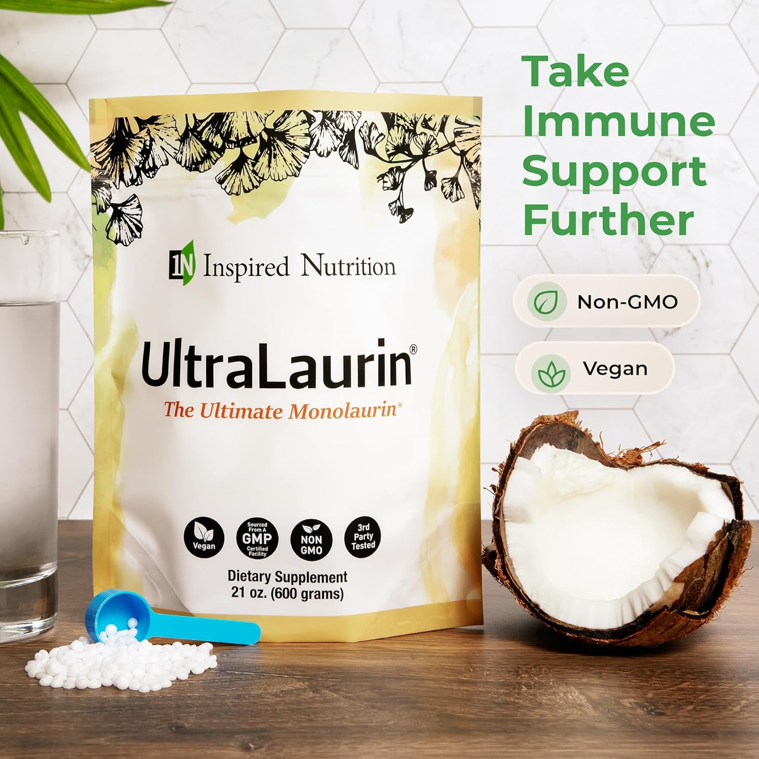 UltraLaurin Monolaurin – 3000 mg por dosis – 200 porciones – Vegano