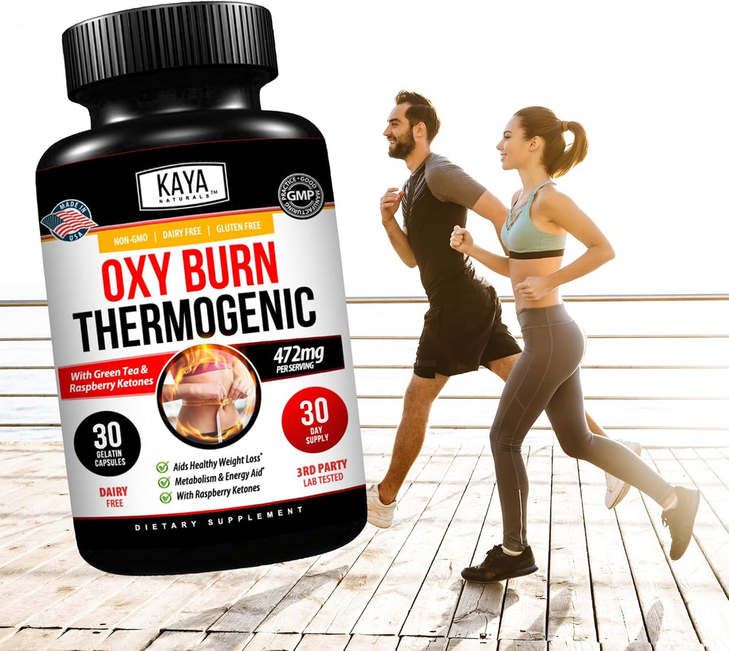Kaya Naturals Oxy Burn - Fórmula Termogénica Herbal para un Estilo de Vida Activo – No-GMO y Sin Gluten – 30 Comprimidos