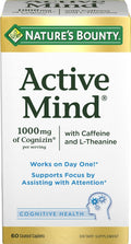 Nature's Bounty Active Mind - Suplemento para la Concent Concentración, 60 Comprimidos