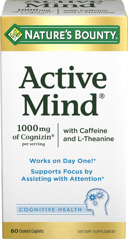 Nature's Bounty Active Mind - Complemento para la Concentración, 60 Comprimidos – Image 1
