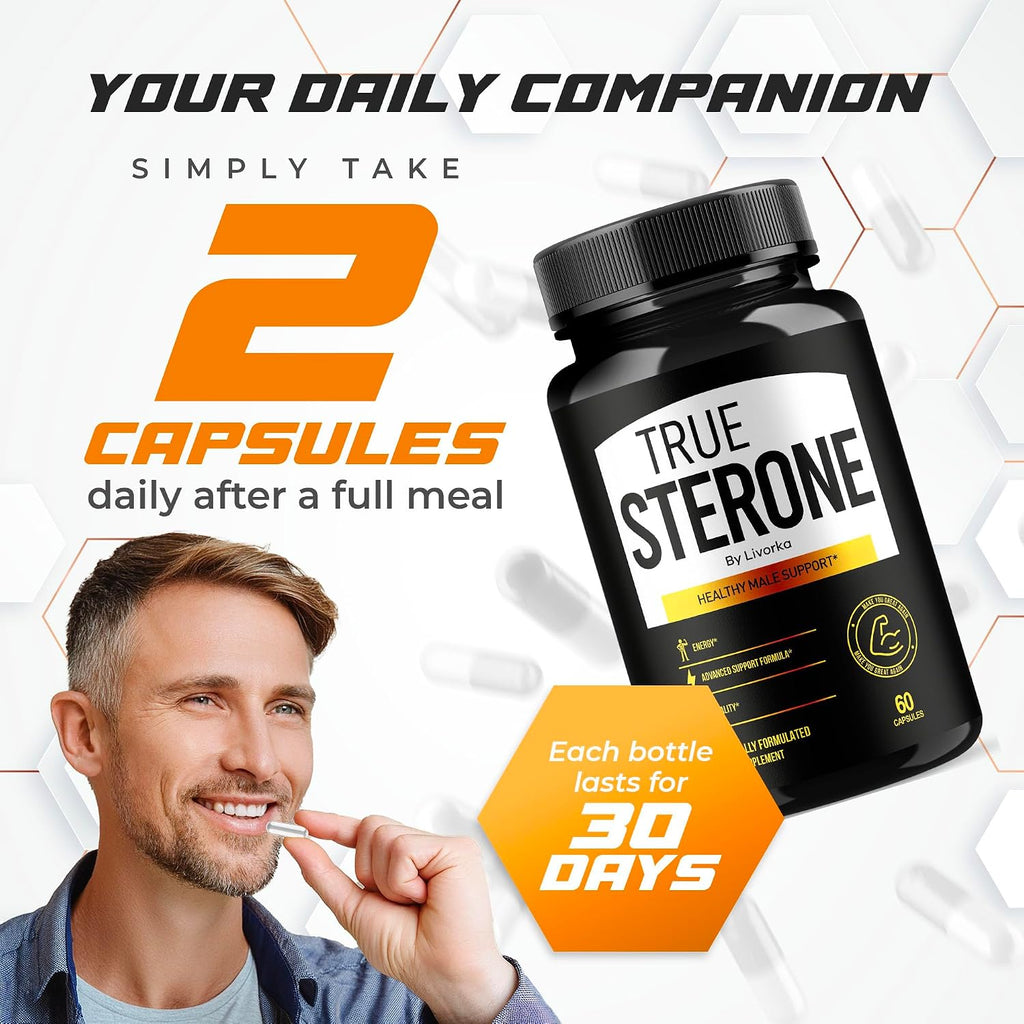 (2 Pack) True Sterone Pills, TrueSterone, True Sterone Pill, Pills True Sterone, True Sterone Vitamin Capsules, True Sterone Advanced Formula, True Sterone Reviews 120 Capsules for 2 Months