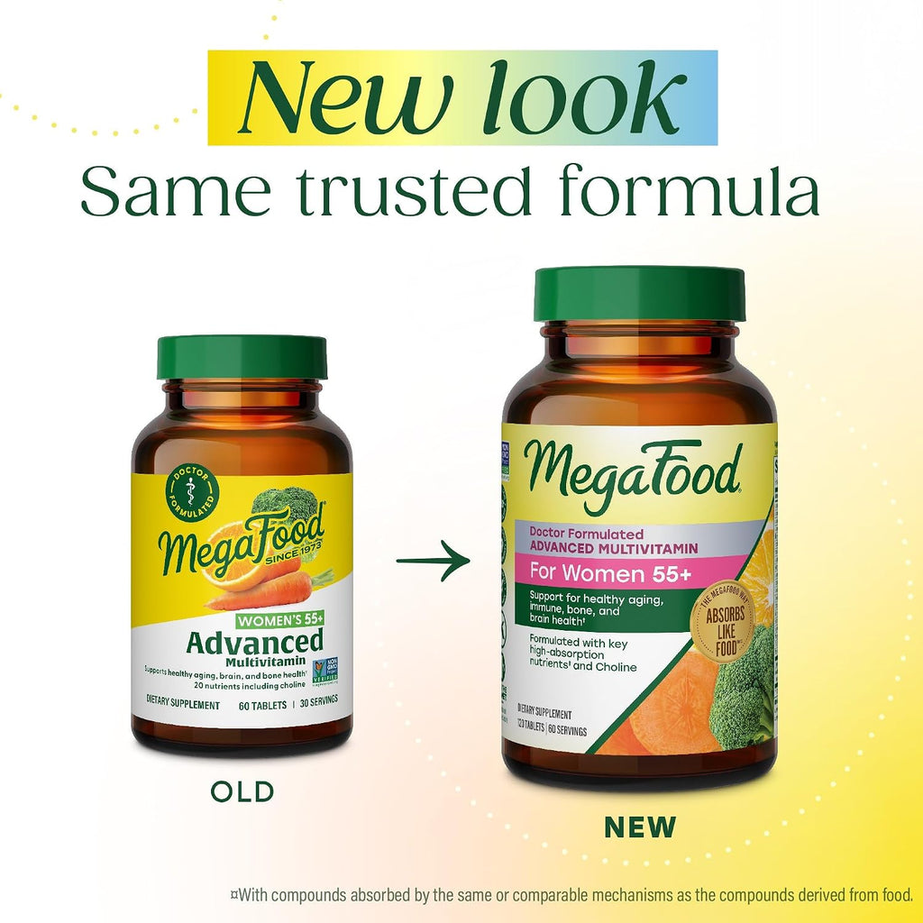 MegaFood Multi para Mujeres de 55+ - Multivitamínico y Mineral para Mujeres Mayores de 55 Años